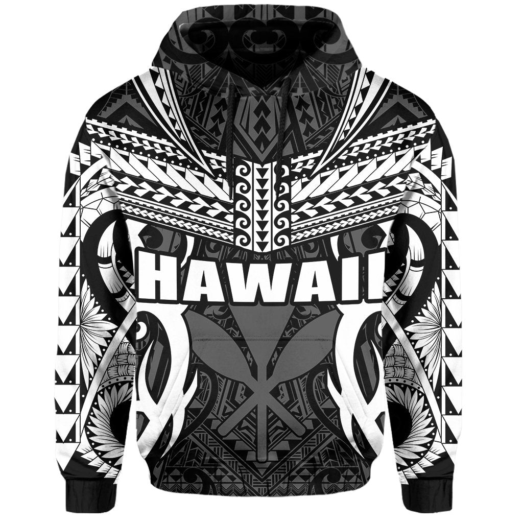 Hawaii Polynesian Tribal Kanaka Maoli Hoodie White Mark Style - Polynesian Pride