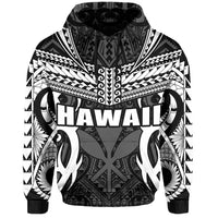 Hawaii Polynesian Tribal Kanaka Maoli Hoodie White Mark Style - Polynesian Pride