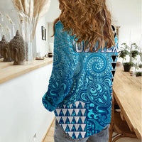 (Custom Personalised) Hawaii Tribal Kakau Women Casual Shirt LT9 - Polynesian Pride