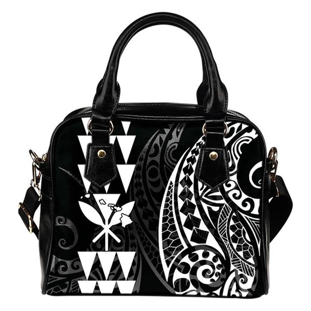 Kanaka Map White Polynesian Shoulder Handbag One Size White - Polynesian Pride