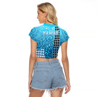 Hawaii Tribal Kakau Raglan Cropped T Shirt LT9 - Polynesian Pride