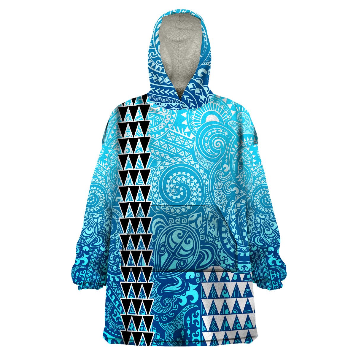 Hawaii Tribal Kakau Wearable Blanket Hoodie LT9 Unisex One Size - Polynesian Pride