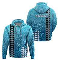 Hawaii Tribal Kakau Hoodie LT9 Pullover Hoodie Blue - Polynesian Pride
