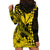 Kakau Polynesian Tribal Hawaiian Turtle with Kanaka Maoli Yellow Hoodie Dress LT9 - Polynesian Pride