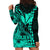 (Custom Personalised) Kakau Polynesian Tribal Hawaiian Turtle with Kanaka Maoli Turquoise Hoodie Dress LT9 - Polynesian Pride