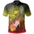 Samoa Polo Shirt Humpback Whale with Tropical Flowers (Yellow) Unisex Yellow - Polynesian Pride