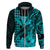 Custom Kakau Polynesian Tribal Hawaiian Turtle with Kanaka Maoli Teal Hoodie LT9 - Polynesian Pride