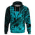 Kakau Polynesian Tribal Hawaiian Turtle with Kanaka Maoli Teal Hoodie LT9 - Polynesian Pride