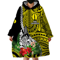 (Custom Personalised) New Caledonia Polynesian Coat Of Arms Mix Tropical Flowers Wearable Blanket Hoodie LT14 - Polynesian Pride