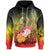 Vanuatu Custom Hoodie Humpback Whale with Tropical Flowers (Yellow) Unisex Yellow - Polynesian Pride