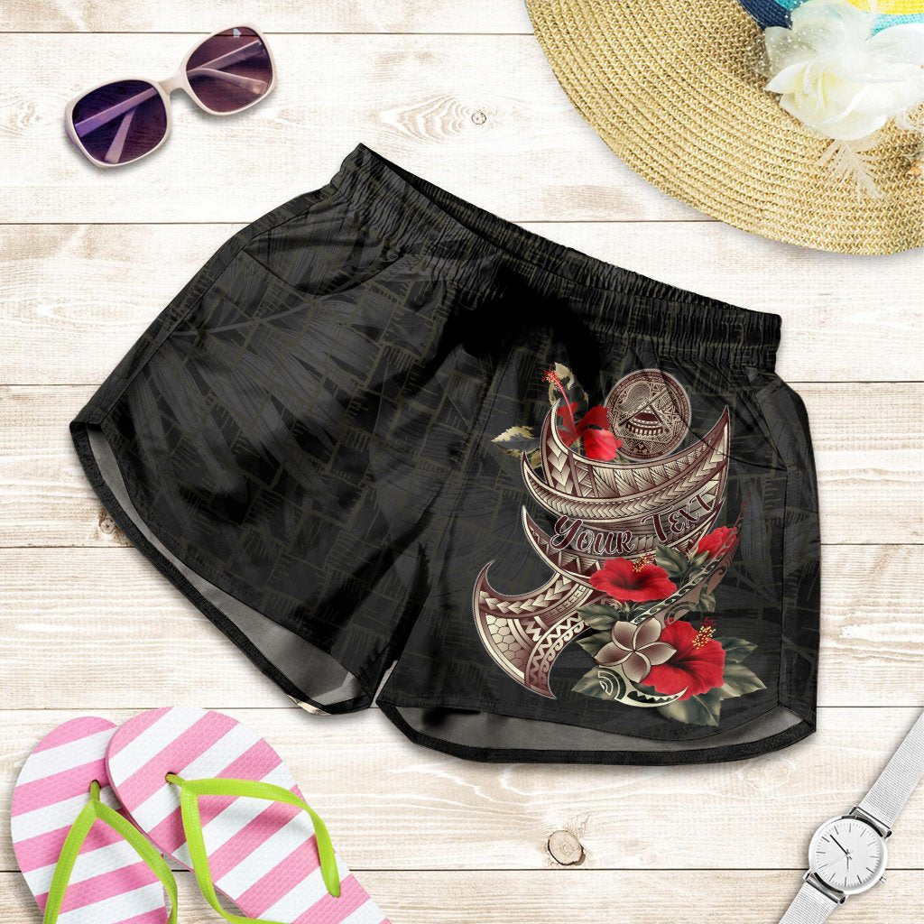 American Samoa Custom Personalised Women's Shorts - Polynesian Tribal Vintage Style Women Black - Polynesian Pride