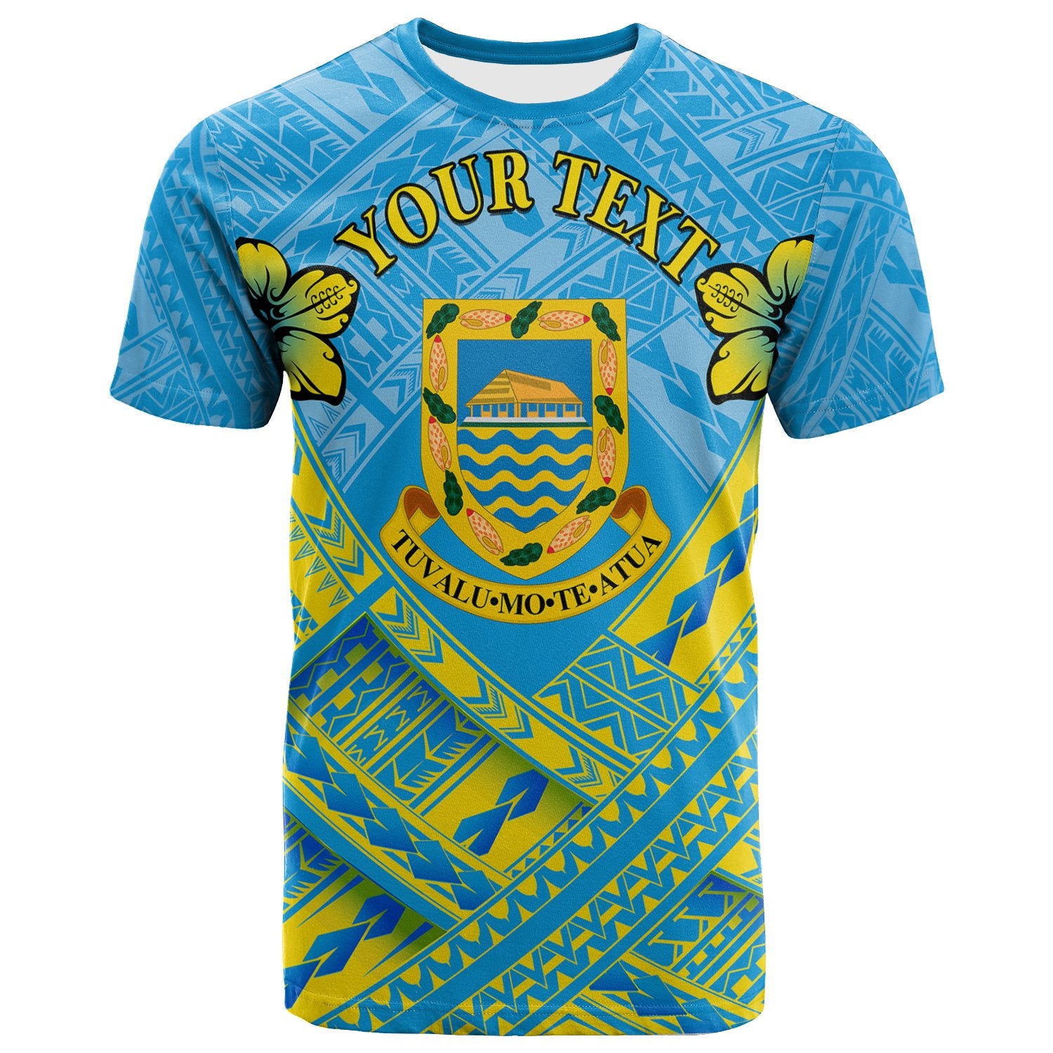 Tuvalu Custom T Shirt Tuvaluan Flag Camisole Hibiscus Style Unisex Blue - Polynesian Pride