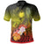 Marshall Islands Custom Polo Shirt Humpback Whale with Tropical Flowers (Yellow) Unisex Yellow - Polynesian Pride