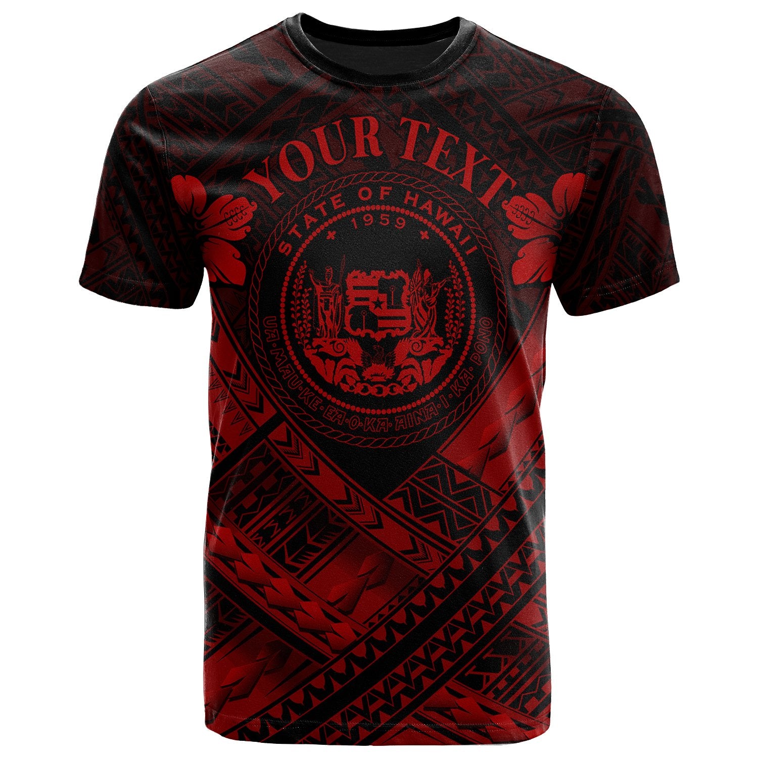 Hawaii Custom T Shirt Red Seal Polynesian Patterns Unisex Red - Polynesian Pride