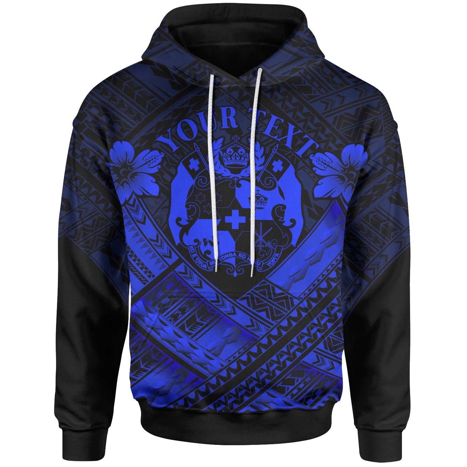 Tonga Custom Polynesian Hoodie Tonga Blue Seal Camisole Hibiscus Style Unisex Blue - Polynesian Pride