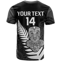 (Custom Text and Number) Aotearoa Rugby Sevens All Black Tiki Fern T Shirt LT14 - Polynesian Pride