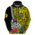 Custom New Caledonia Polynesian Coat of Arms Mix Tropical Flowers Hoodie LT14 - Polynesian Pride