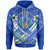 Pohnpei Custom Zip up Hoodie Pohnpei Flag Camisole Hibiscus Style Unisex Blue - Polynesian Pride