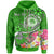 FSM Custom Zip up Hoodie Turtle Plumeria (Green) Unisex Blue - Polynesian Pride