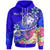 Fiji Custom Zip up Hoodie Turtle Plumeria (Blue) Unisex Blue - Polynesian Pride