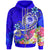 FSM Zip up Hoodie Turtle Plumeria (Blue) Unisex Blue - Polynesian Pride