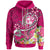 Tonga Zip up Hoodie Turtle Plumeria (PINK) Unisex Pink - Polynesian Pride