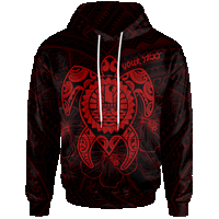 Tahiti Polynesian Custom Hoodie Vintage Polynesian Turtle (Red) Unisex Red - Polynesian Pride