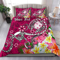 Fiji Custom Personalised Bedding Set - Turtle Plumeria (Pink) Pink - Polynesian Pride