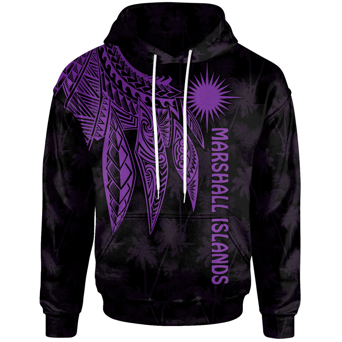 Marshall Islands Hoodie Polynesian Wings (Purple) Unisex Purple - Polynesian Pride