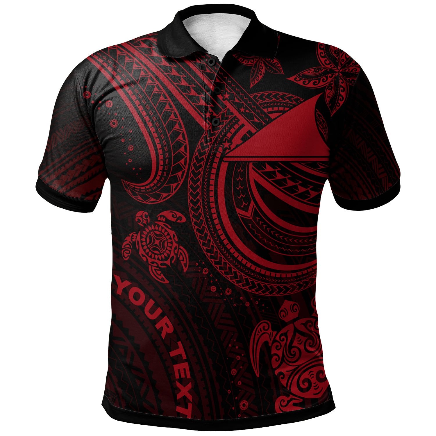 Tokelau Custom Polo Shirt Red Turtle Unisex Red - Polynesian Pride