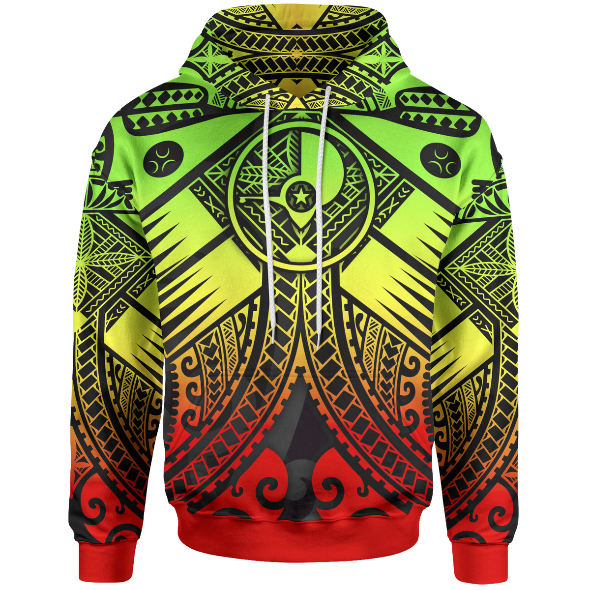 YAP Hoodie Reggage Seal with Polynesian Tattoo Unisex Blue - Polynesian Pride