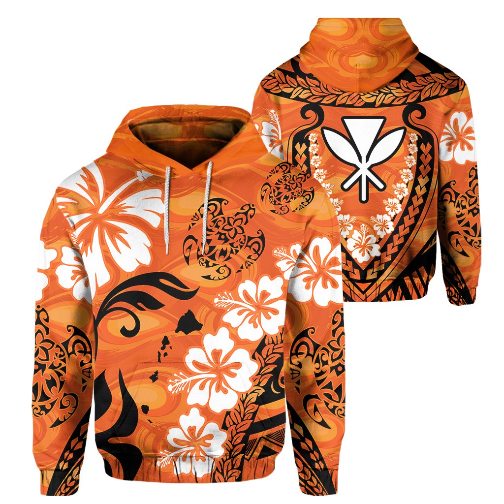 Hawaii Hoodie Orange Lanai Hawaiian Hoodie Unisex Orange - Polynesian Pride