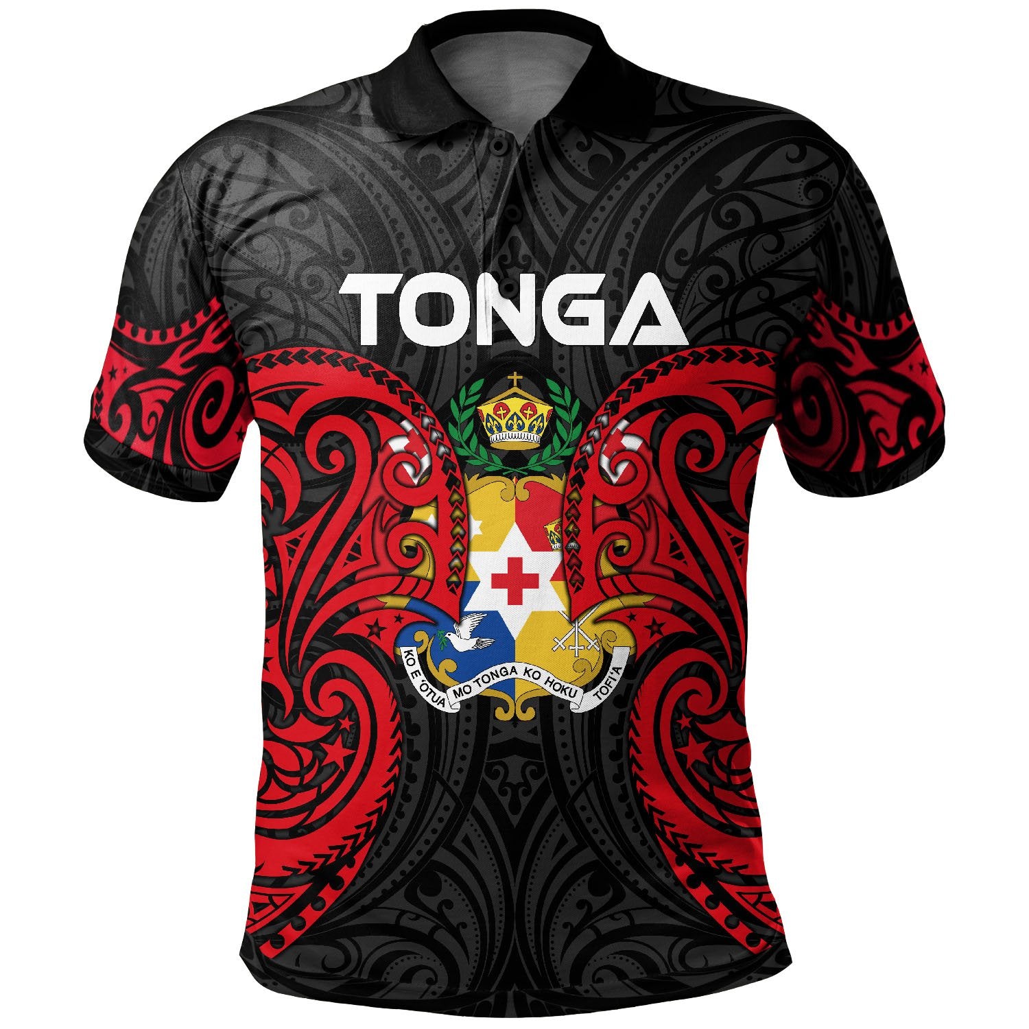 Tonga Polynesian Polo Shirt Tongan Spirit Unisex Red - Polynesian Pride