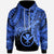 Polynesian Hawaii Hoodie Tribal Wave Tattoo Blue Unisex Blue - Polynesian Pride