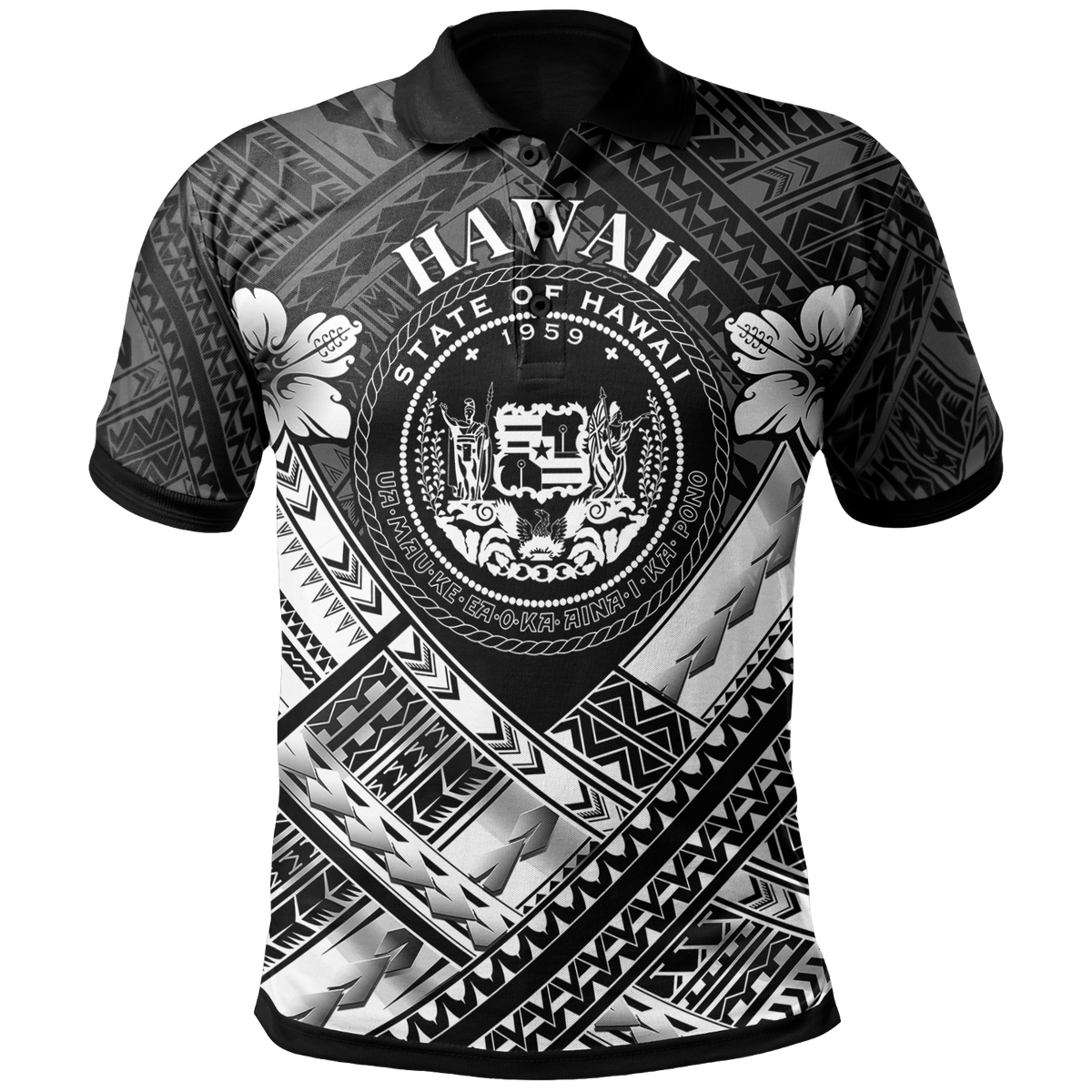 Hawaii Polo Shirt White Seal Polynesian Patterns Unisex White - Polynesian Pride