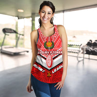 (Custom Personalised) Tonga Rugby Mate Ma'a Tonga Tapa Pattern Women Tank Top - LT2 - Polynesian Pride