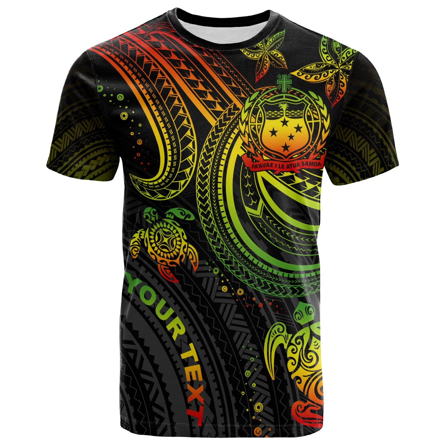 Samoa Custom T shirt Reggae Turtle Unisex Art - Polynesian Pride