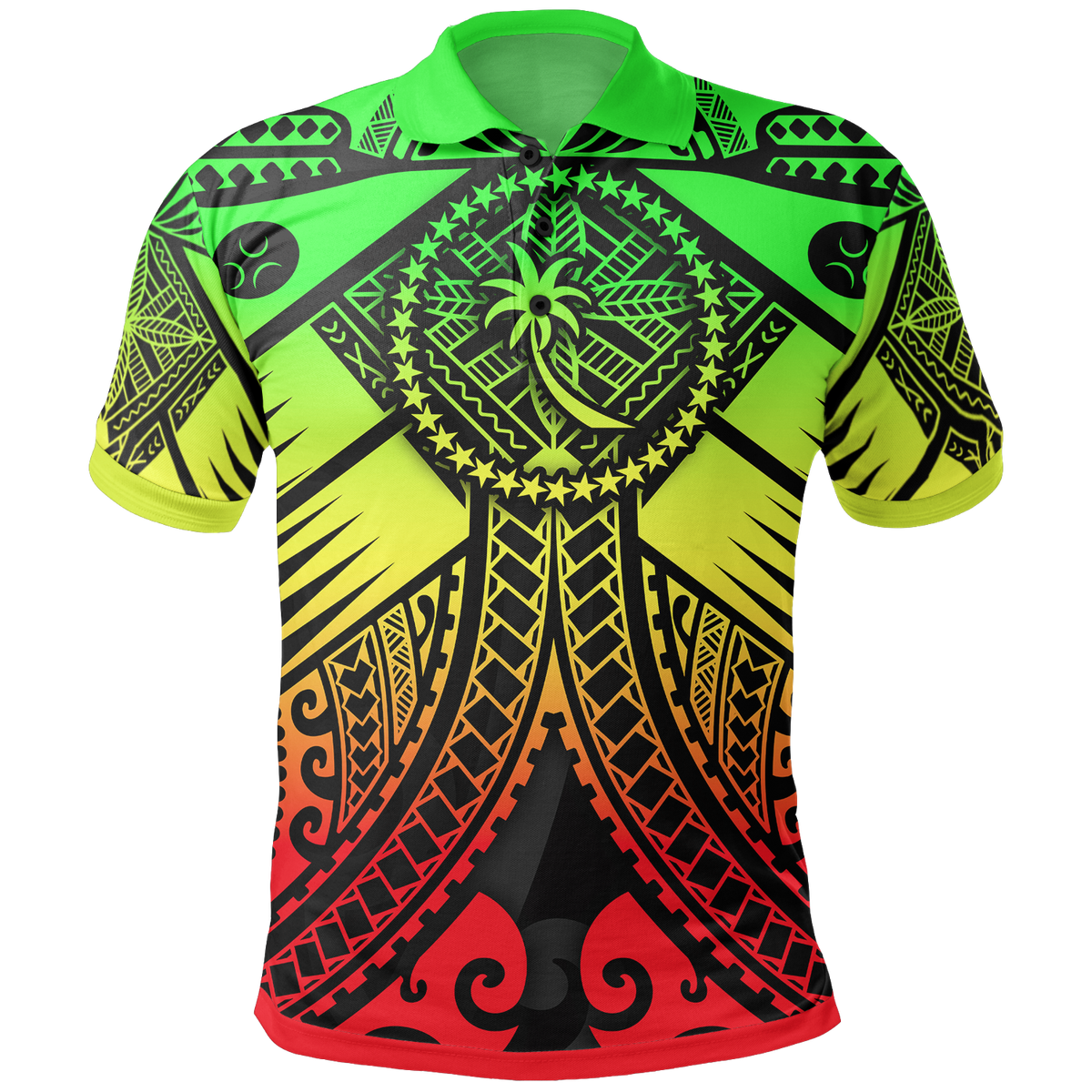 Chuuk Polo Shirt Reggae Seal with Polynesian Tattoo Unisex Reggae - Polynesian Pride