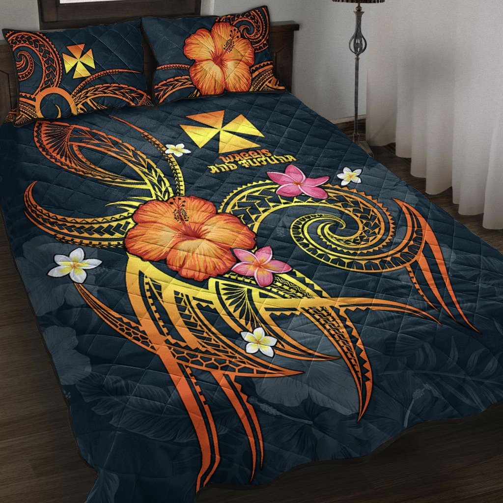 Wallis and Futuna Polynesian Personalised Quilt Bed Set - Legend of Wallis and Futuna (Blue) Blue - Polynesian Pride