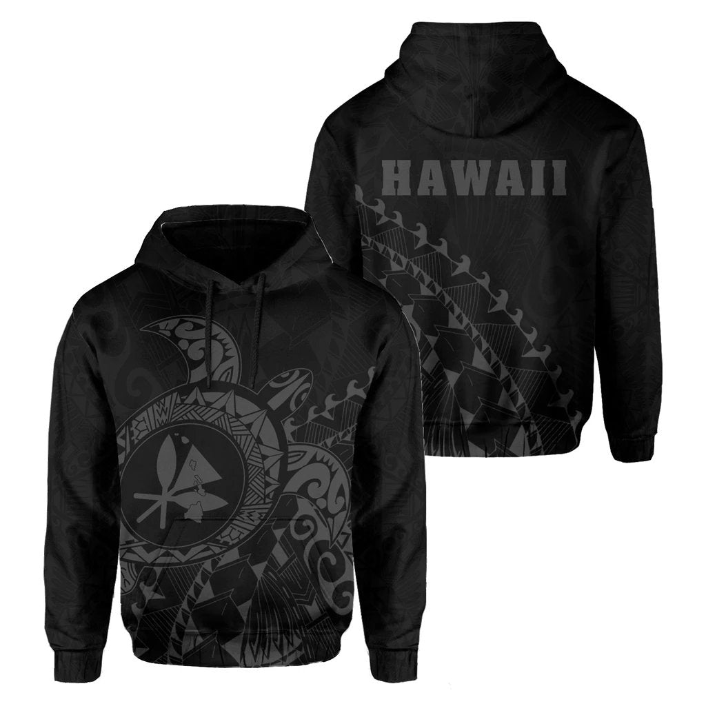 Kanaka Map Hoodie (Gray) Turtle Style Unisex White - Polynesian Pride
