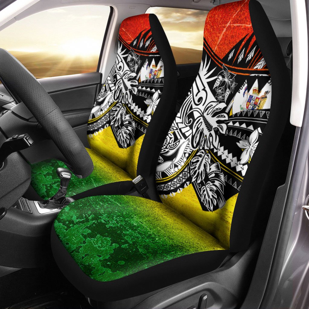 Niue Car Seat Cover - The Flow OF Ocean Reggae Color Universal Fit Reggae - Polynesian Pride