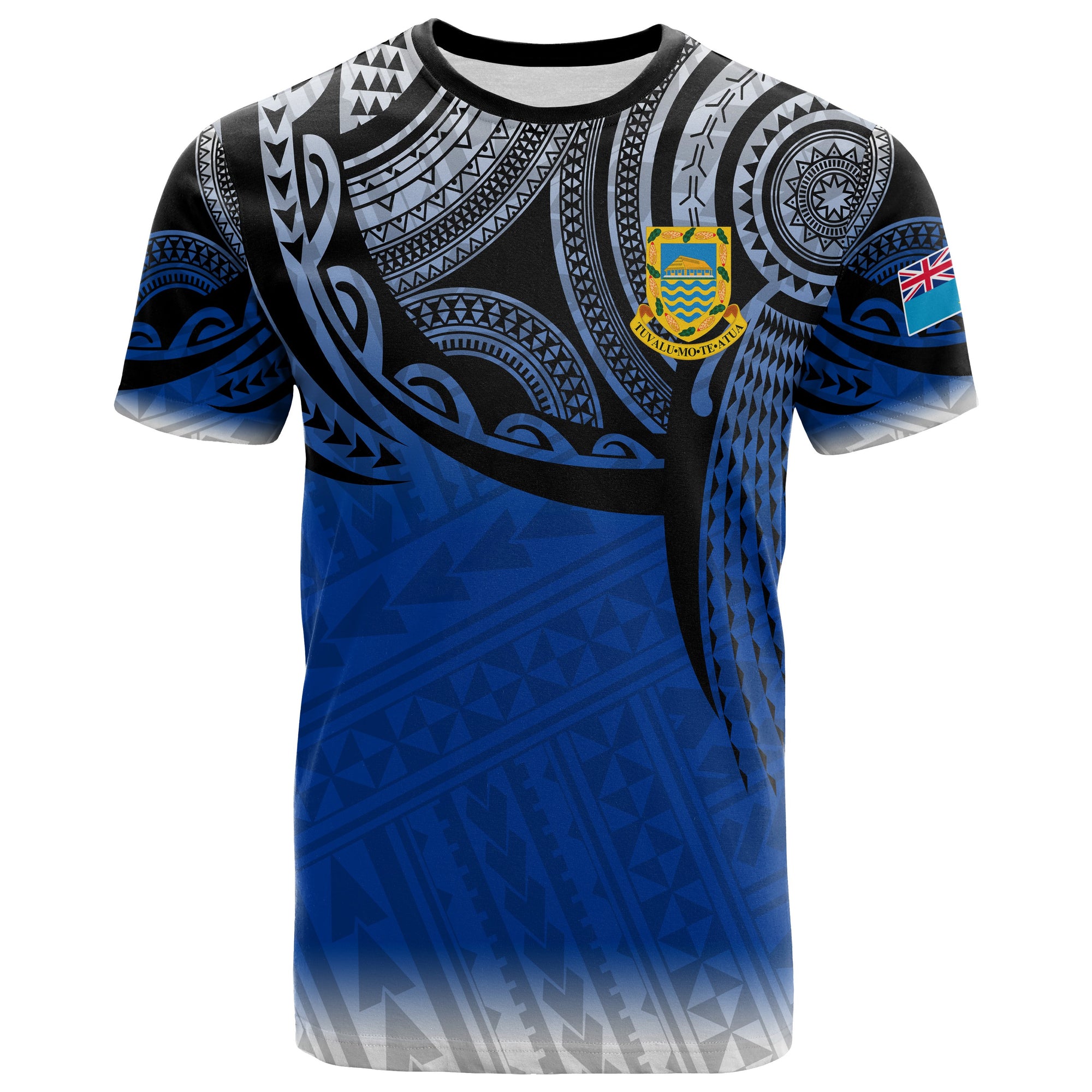 Tuvalu Polynesian T Shirt Tattoo Pattern Unisex Blue - Polynesian Pride