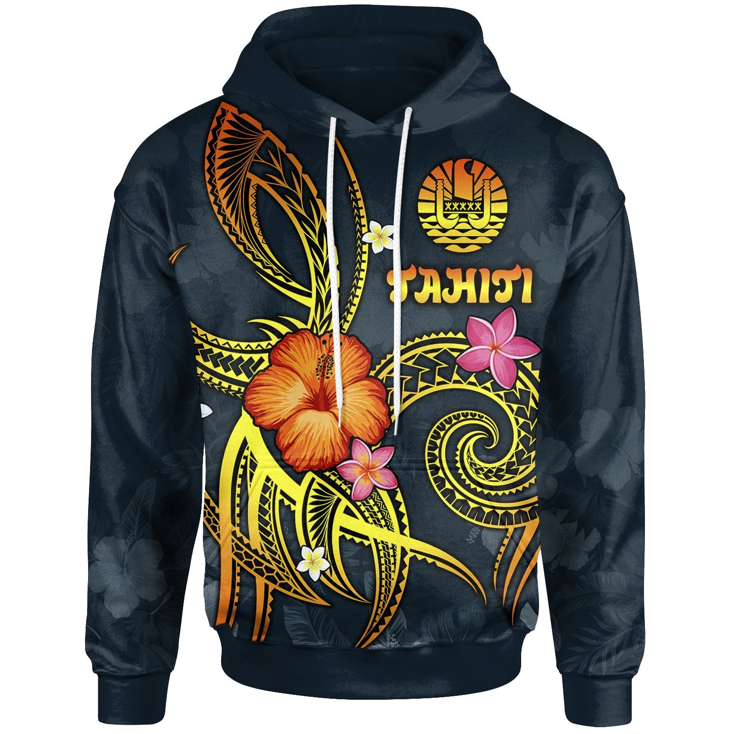 Polynesian Tahiti Hoodie Legend of Tahiti (Blue) Unisex Blue - Polynesian Pride