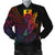 Kiribati Men's Bomber Jacket - Butterfly Polynesian Style Black - Polynesian Pride