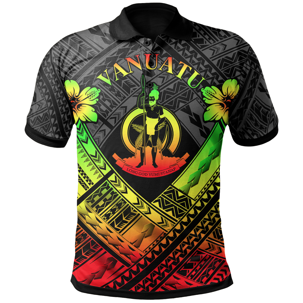 Vanuatu Polynesian Polo Shirt Vanuatu Reggae Seal Camisole Hibiscus Style Unisex Reggae - Polynesian Pride