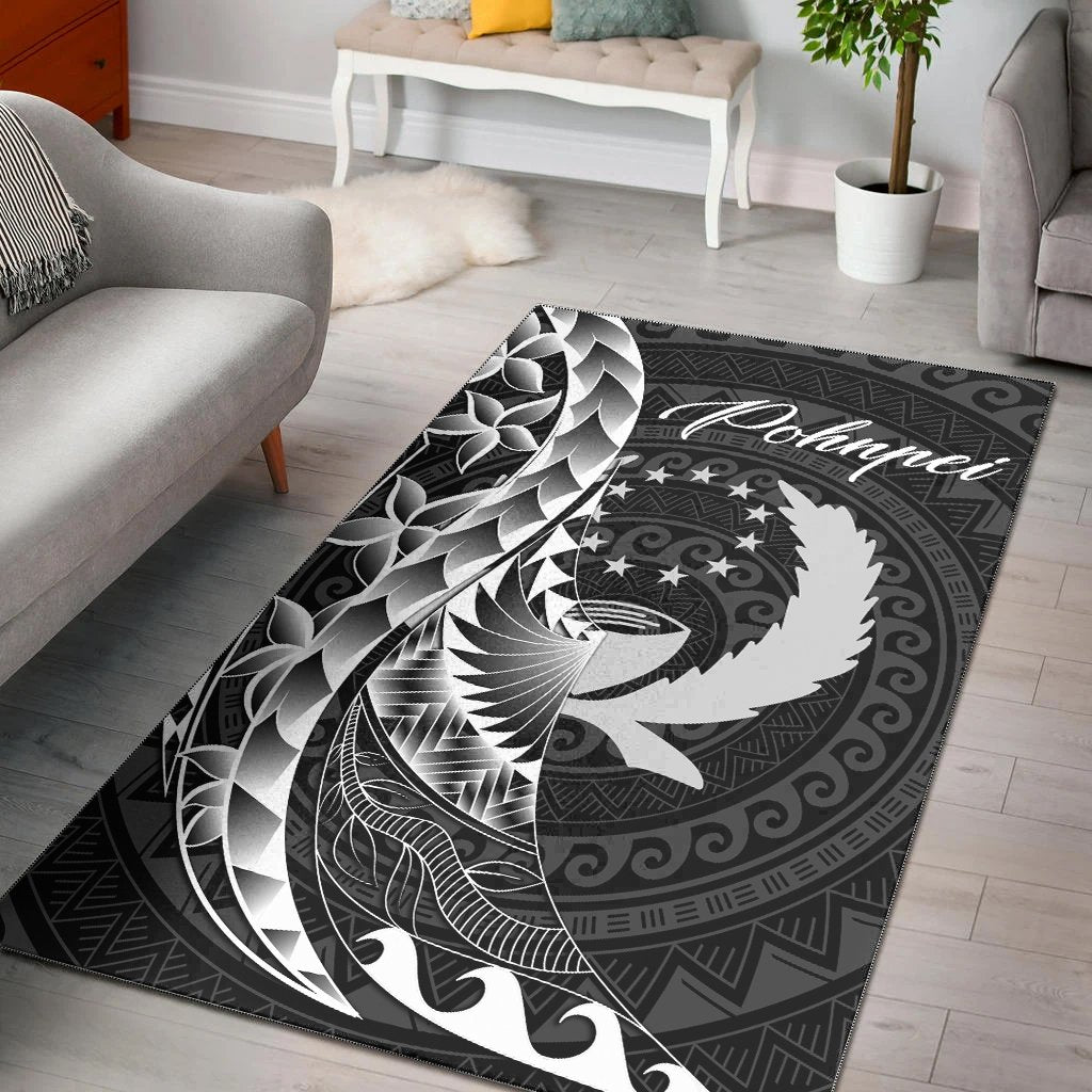 Pohnpei Area Rug - Polynesian Pattern Style Black - Polynesian Pride