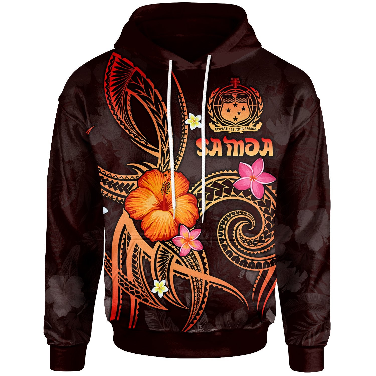 Polynesian Hawaii Hoodie Legend of Samoa (Red) Unisex Red - Polynesian Pride