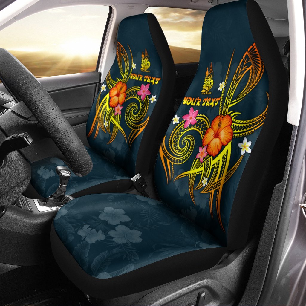 New Caledonia Polynesian Personalised Car Seat Covers - Legend of New Caledonia (Blue) Universal Fit Blue - Polynesian Pride