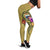 Samoa Polynesian Legging - Floral With Seal Gold - Polynesian Pride