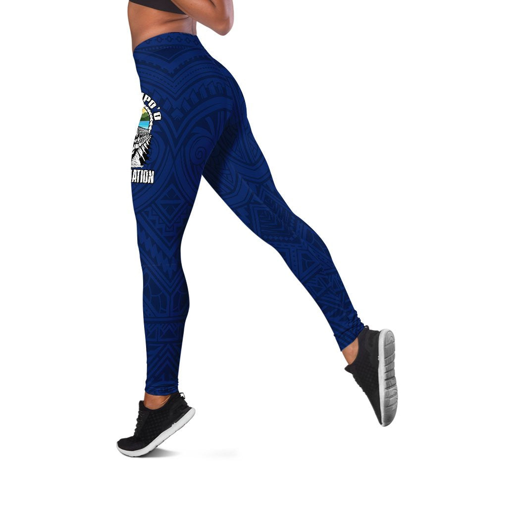 American Samoa Women's Leggings - Paepaeulupo'o Aua (Ver 2) Blue - Polynesian Pride